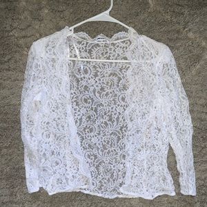 White Lace Cardigan- Calvin Klein